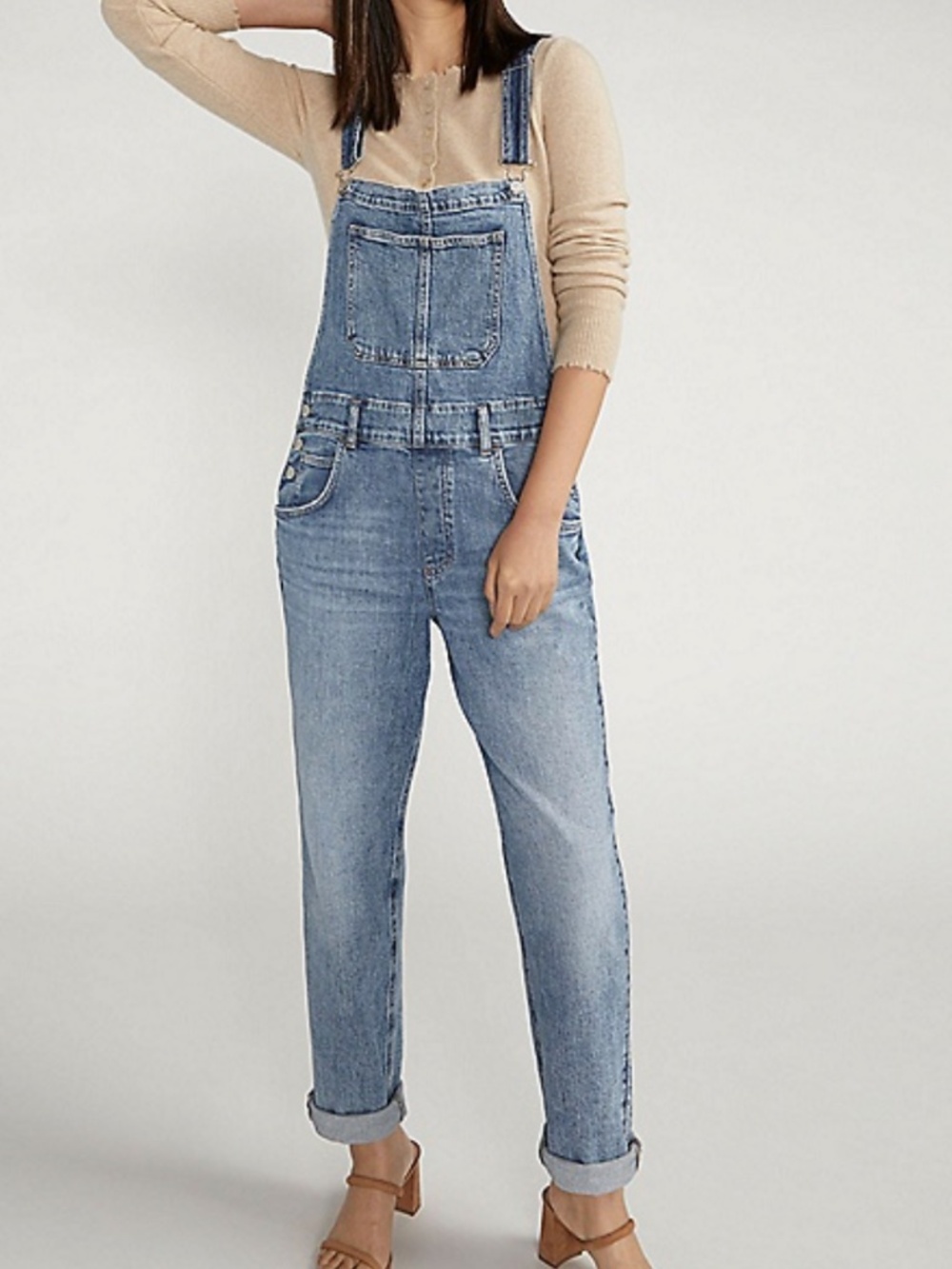 Silver Jeans Co. Baggy Rolled Hem Overalls!